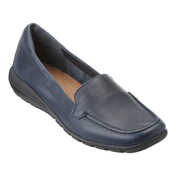 Easy Spirit Abide Leather Casual Flats Bright Navy Leather