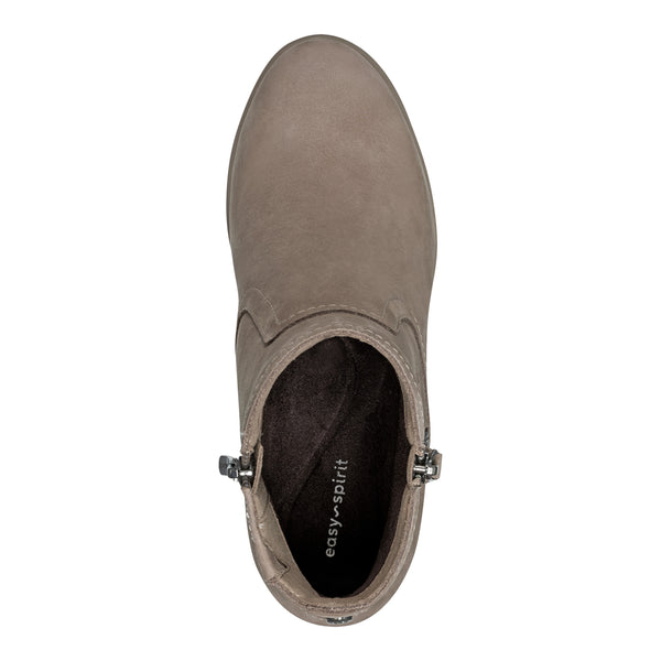 Easy Spirit Camber Lug Sole Dress Booties Taupe Suede