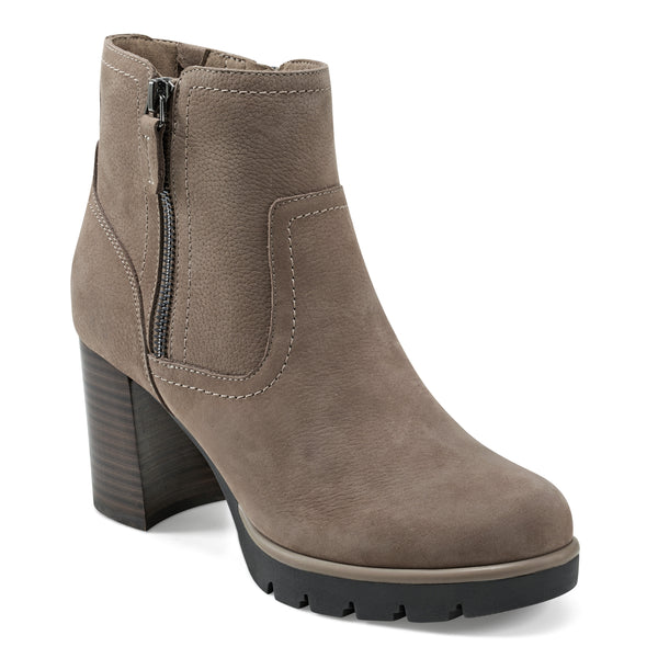 Easy Spirit Camber Lug Sole Dress Booties Taupe Suede