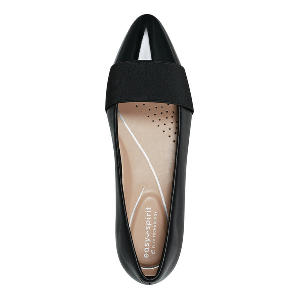 Easy Spirit Casta Cap Toe Dress Pumps Black Leather