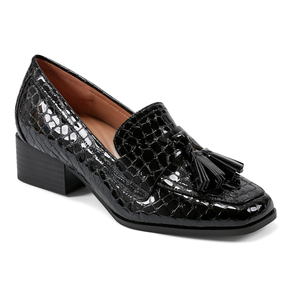 Easy Spirit Drew Dress Loafers Black Patent Leather Croco
