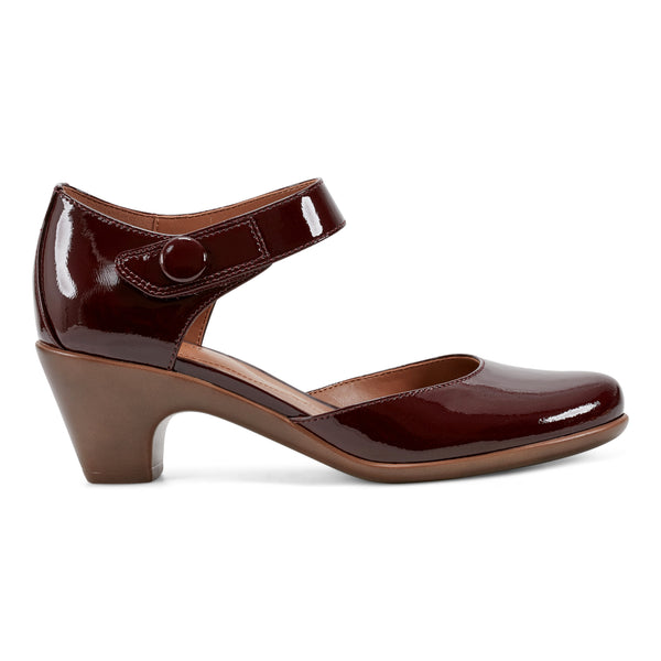 Easy Spirit Clarice Mary Jane Heels Red Patent