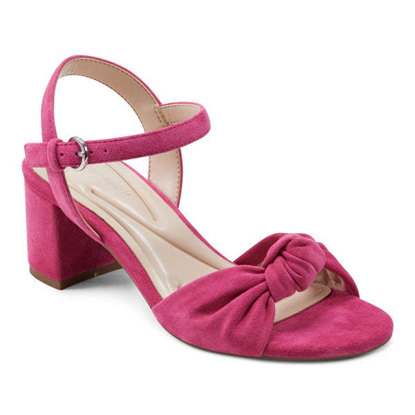 Easy Spirit Danica Heeled Sandals Dark Pink Suede