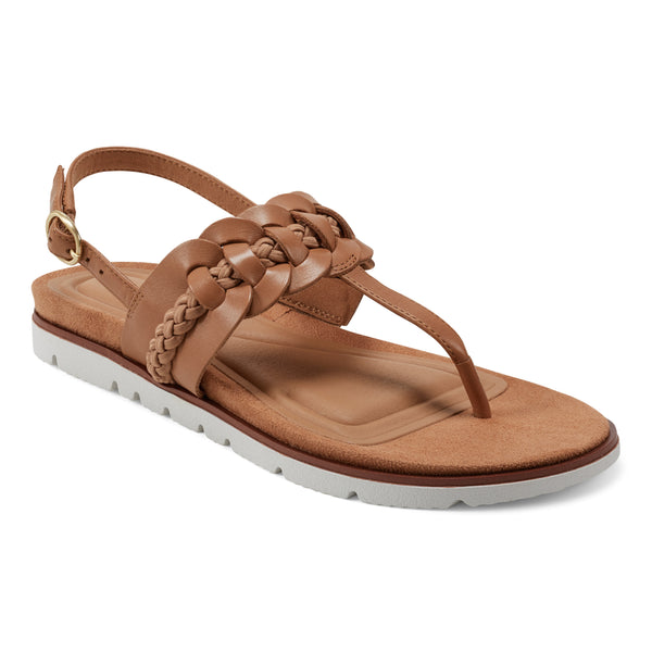Easy Spirit Elaine Flat Sandals Almond Brown