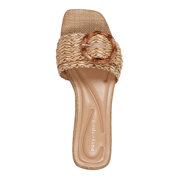 Easy Spirit Gatlin Slide Sandals Natural Raffia