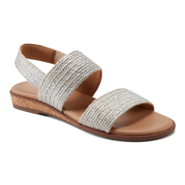 easy spirit Lana Flat Sandals Silver