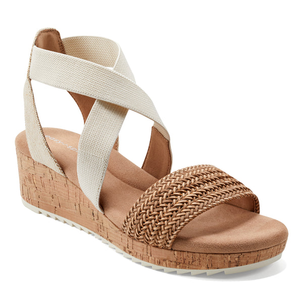 easy spirit Lorena Wedge Sandals Natural