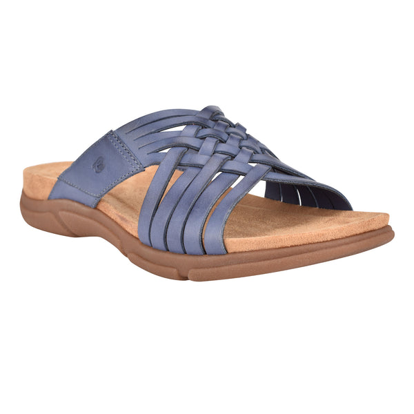 Easy Spirit Meadow Slip On Sandals Blue Leather