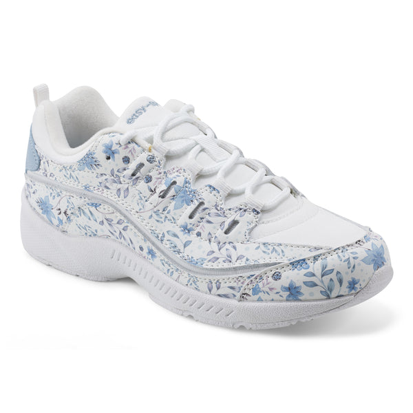 Easy Spirit Romy Walking Shoes White/Blue Floral