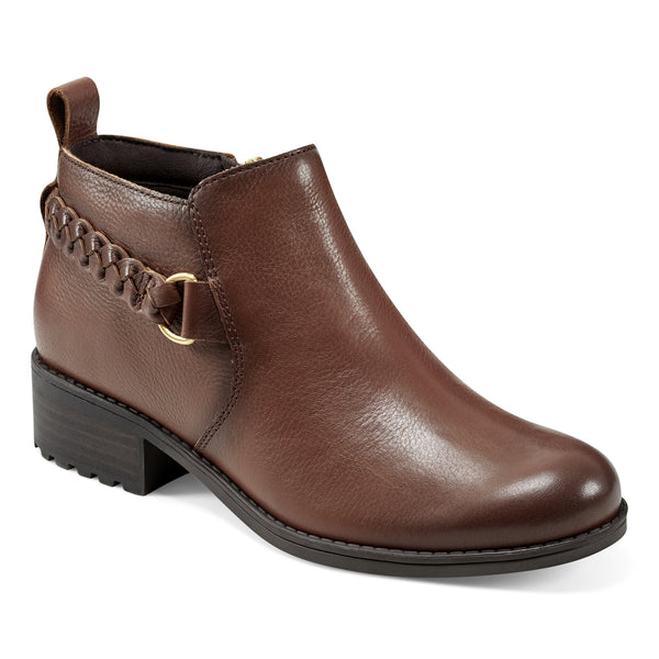 Easy Spirit Roslyn Ankle Booties Brown Leather