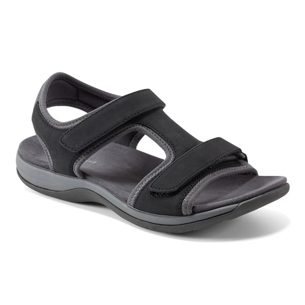 Easy Spirit Saffy Flat Sandals Black