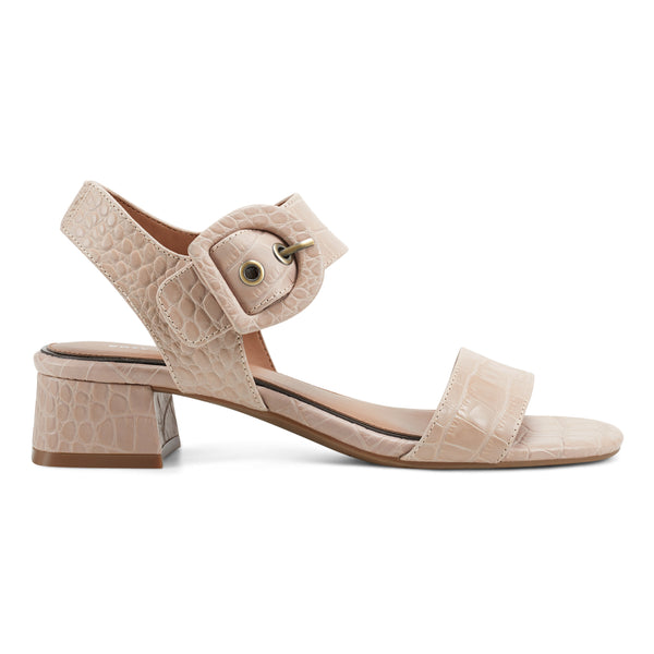 Easy Spirit Selina Heeled Sandals Natural Croco