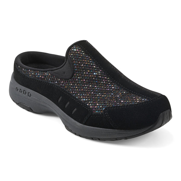 Easy Spirit Traveltime Clogs Black Glitter Multi