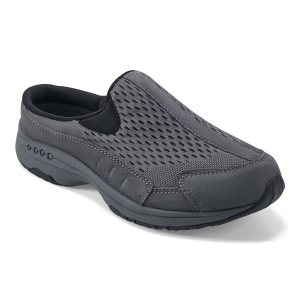 Easy Spirit Traveltime Clogs Dark Grey Mesh