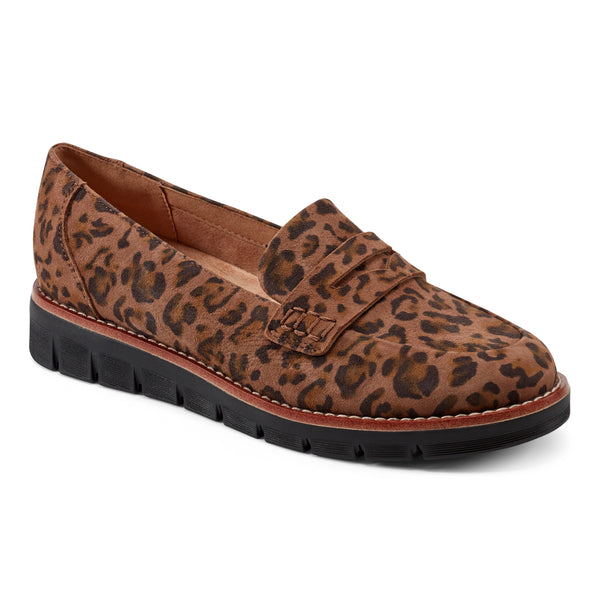 easy spirit Velia Casual Slip On Loafers Leopard