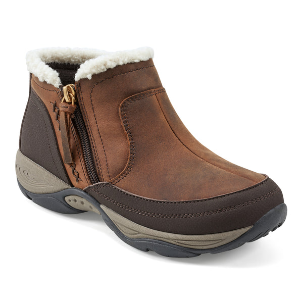 Easy Spirit Epic Cold Weather Booties Medium Brown Leather