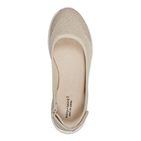 Easy Spirit Gracee Slingback Walking Shoes Medium Natural Metallic