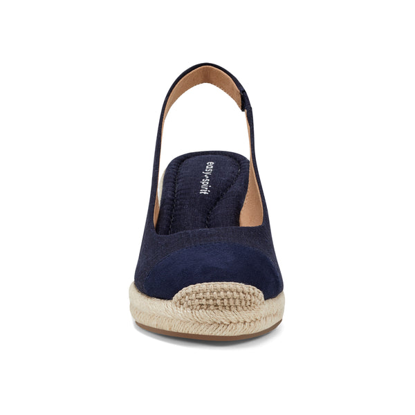 Easy Spirit Margie Platform Wedge Slingbacks Dark Denim