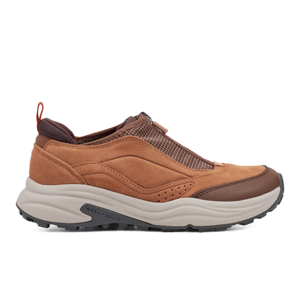 Easy Spirit Tayten Front Zip Walking Shoes Brown Suede