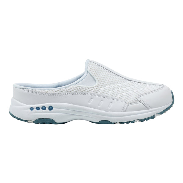 Easy Spirit Traveltime Classic Clogs White Leather Mesh
