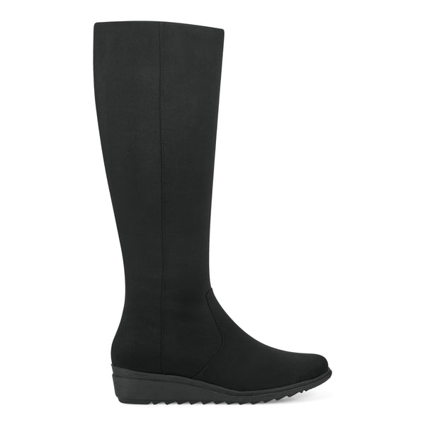 Easy Spirit Yumi Casual Tall Wedge Boots Black Multi
