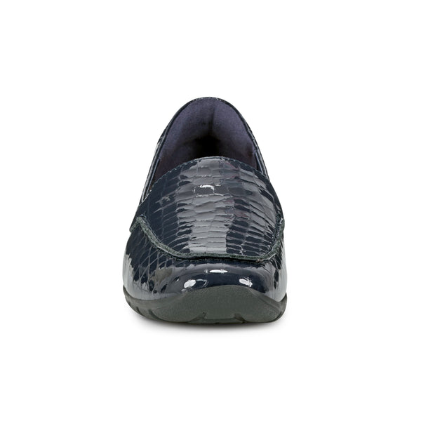 Easy Spirit Abide Casual Flats Navy Patent Leather Croco
