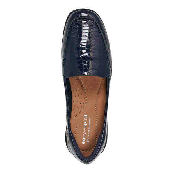 Easy Spirit Abide Casual Flats Navy Patent Leather Croco