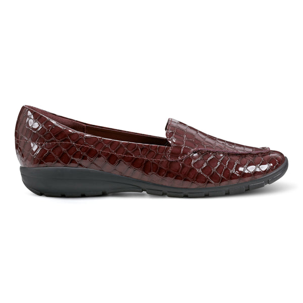 Easy Spirit Abide Casual Flats Plum Patent Leather Croco