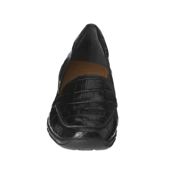 Easy Spirit Abide Croco Print Casual Flats Black Croco Print
