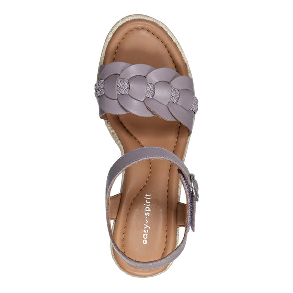 Easy Spirit Aisha Espadrille Wedge Sandals Smokey Lavender