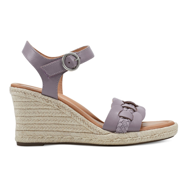 Easy Spirit Aisha Espadrille Wedge Sandals Smokey Lavender