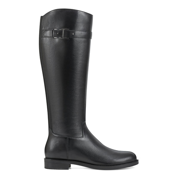 Easy Spirit Aubrey Wide Calf Casual Boots Black Leather