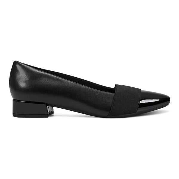 Easy Spirit Casta Cap Toe Dress Pumps Black Leather