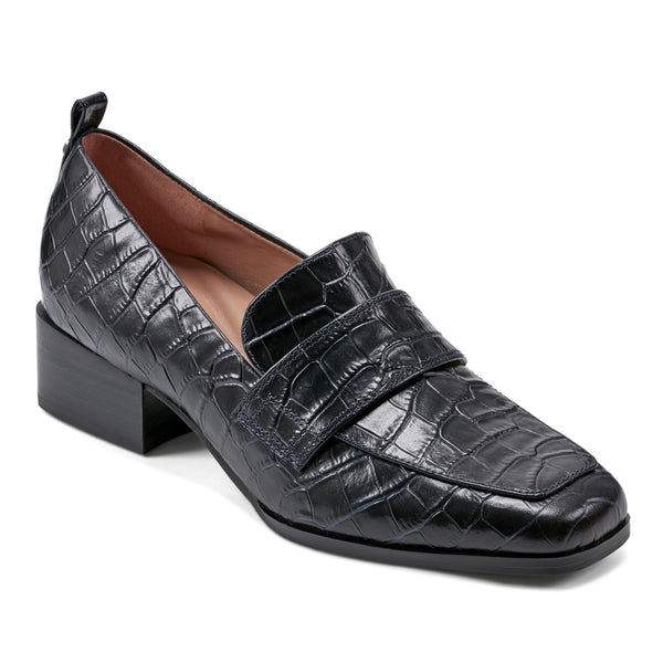 easy spirit Darlene Dress Loafers Navy Leather Croco