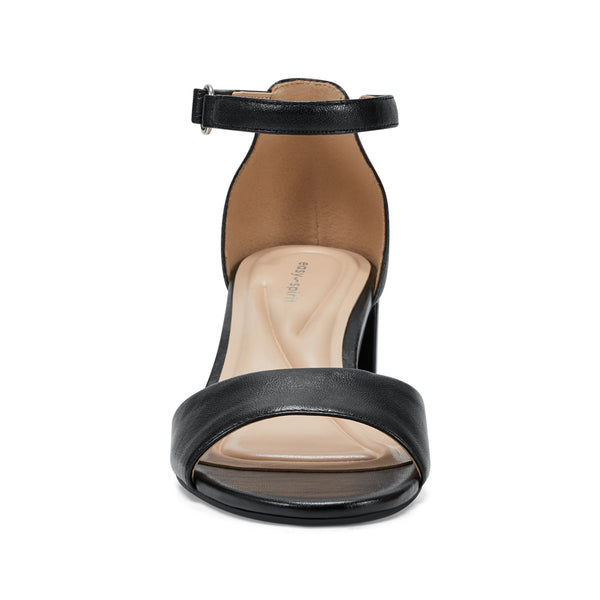 Easy Spirit Daven Ankle Strap Heeled Sandals Black Leather