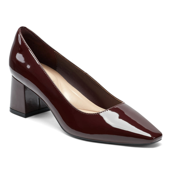 easy spirit Dorian Block Heel Pumps Dark Red Patent