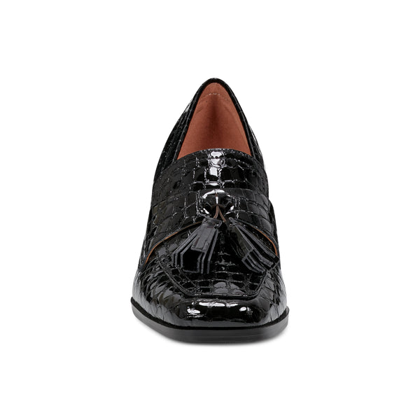 Easy Spirit Drew Dress Loafers Black Patent Leather Croco