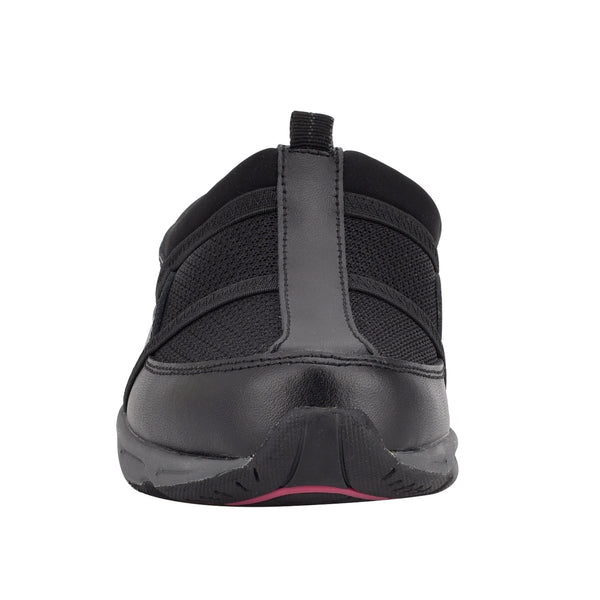 Easy Spirit Argyle Mesh Clogs Black Leather