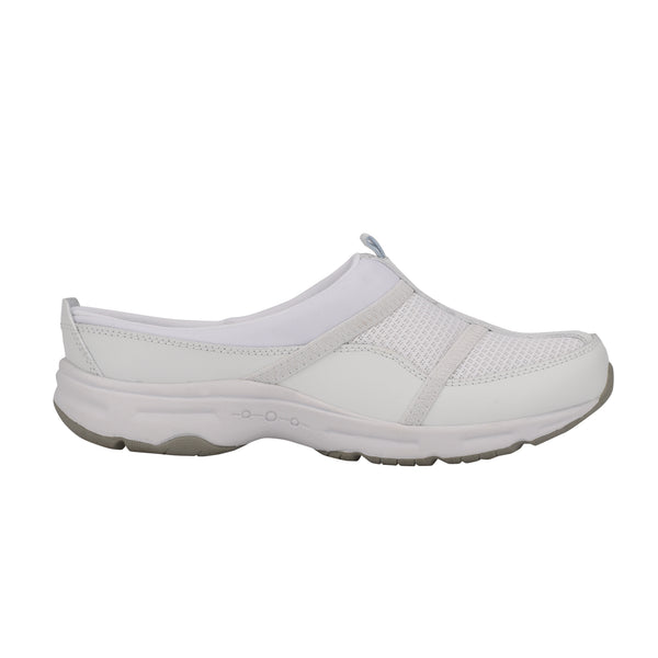 Easy Spirit Argyle Mesh Clogs White Leather