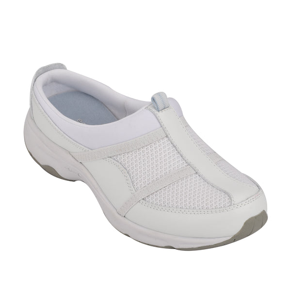easy spirit Argyle Mesh Clogs White Leather