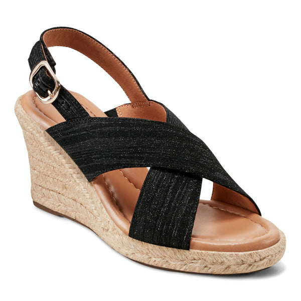 easy spirit Ariane Slingback Wedge Sandals Black