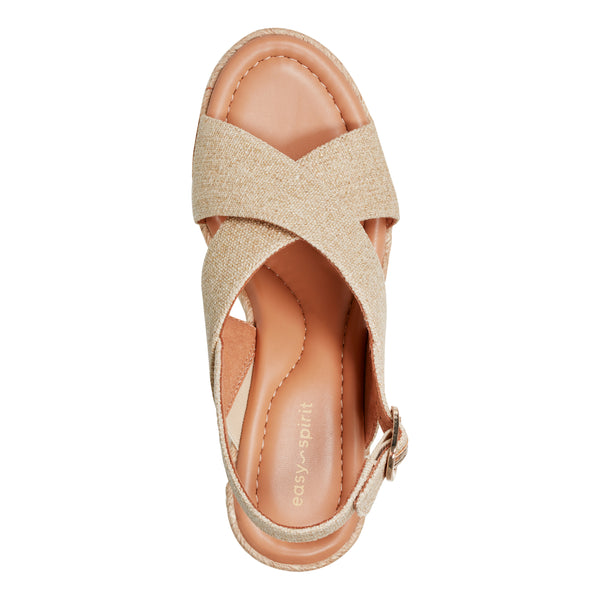 Easy Spirit Ariane Slingback Wedge Sandals Natural