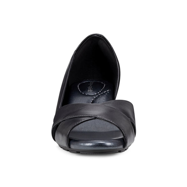 Easy Spirit Bernie Dress Wedges Black Leather