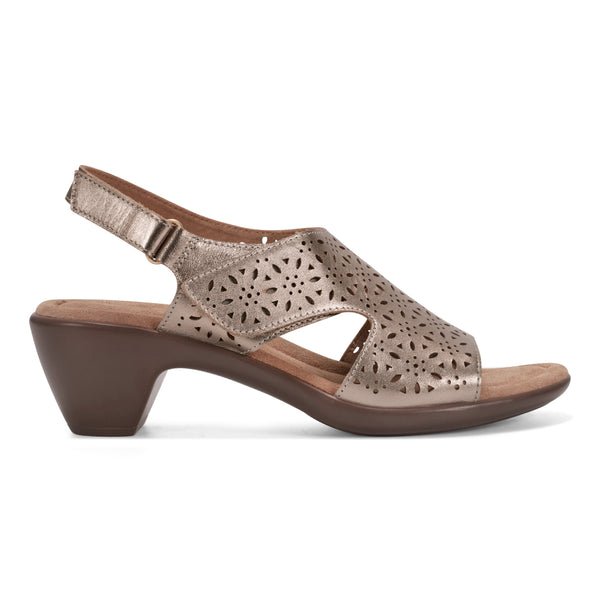 Easy Spirit Calix Heeled Sandals Bronze Leather