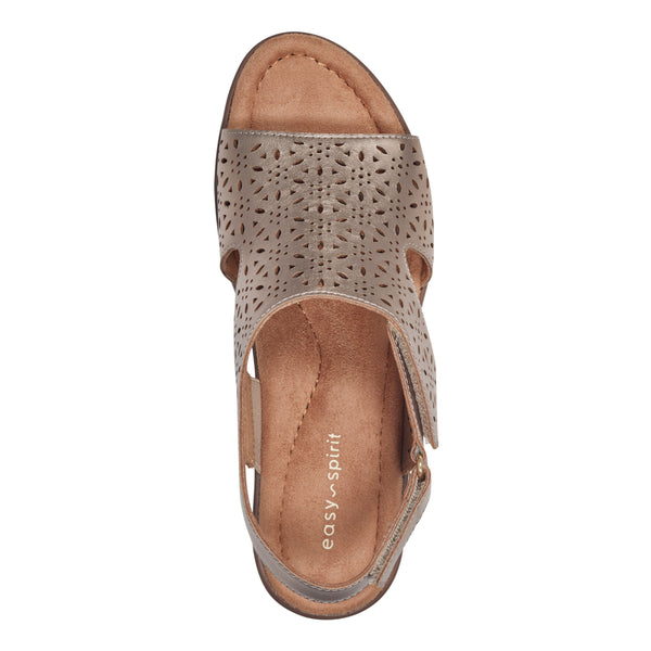 Easy Spirit Calix Heeled Sandals Bronze Leather