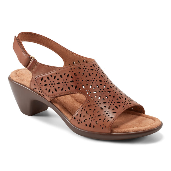 easy spirit Calix Heeled Sandals Brown Leather