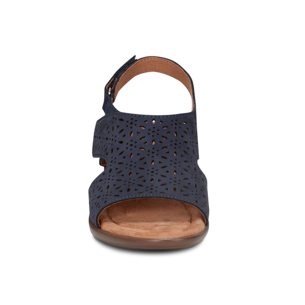 Easy Spirit Calix Heeled Sandals Navy Suede
