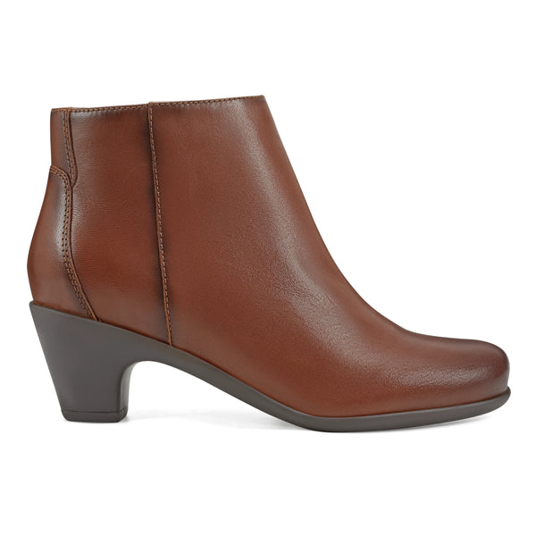 Easy Spirit Camira Casual Booties Brown Leather