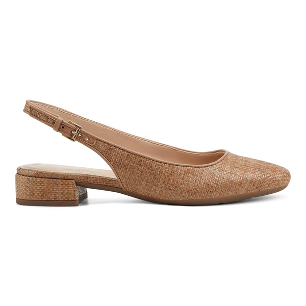 Easy Spirit Cassius Slingback Pumps Brown Raffia