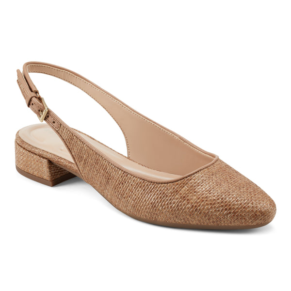 Easy Spirit Cassius Slingback Pumps Brown Raffia
